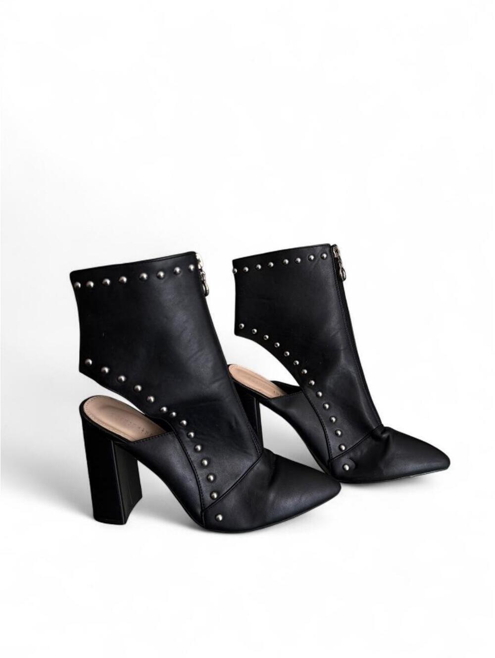 Y2K Studded Black Ankle Boots